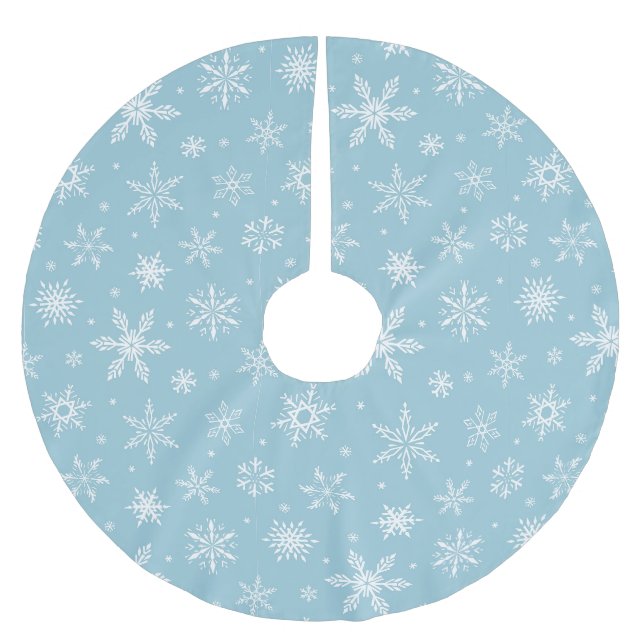 Snowflakes Brushed Polyester Tree Skirt (Front)