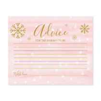 Snowflakes Budget Baby Girl Shower Advice Cards