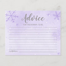 Snowflakes Budget Baby Shower Advice Cards