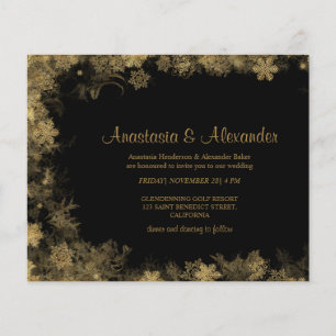 Snowflakes Budget Invitation to wedding ceremony. Flyer