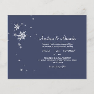 Snowflakes Budget Invitation to wedding ceremony. Flyer