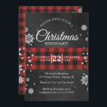 Snowflakes & Buffalo Plaid Christmas Party Invite<br><div class="desc">Red buffalo plaid and snowflakes,  can't get any cozier than that! Personalize with your party information.</div>