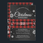 Snowflakes & Buffalo Plaid Christmas Party Invite<br><div class="desc">Red buffalo plaid and snowflakes,  can't get any cozier than that! Personalize with your party information.</div>