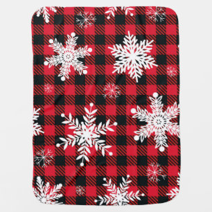Snowflakes & Buffalo Plaid: Winter Charm Baby Blanket
