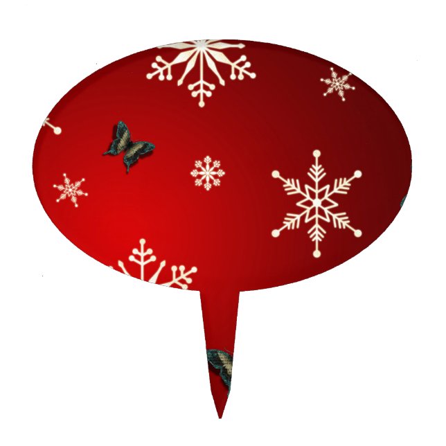 Snowflakes & Butterflies Cake Topper (Front)