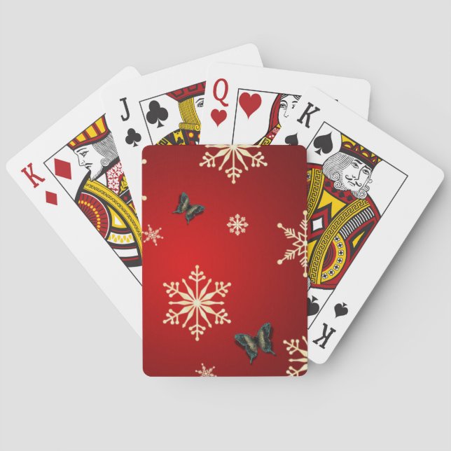 Snowflakes & Butterflies Poker Cards (Back)
