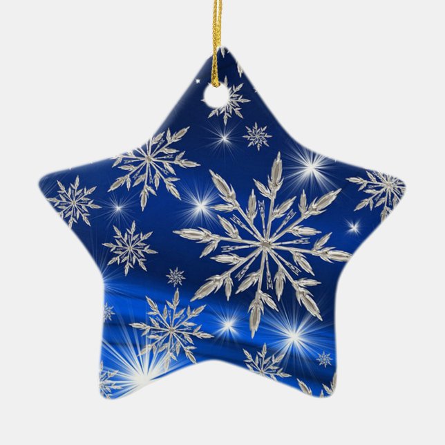 Snowflakes Ceramic Ornament (Front)