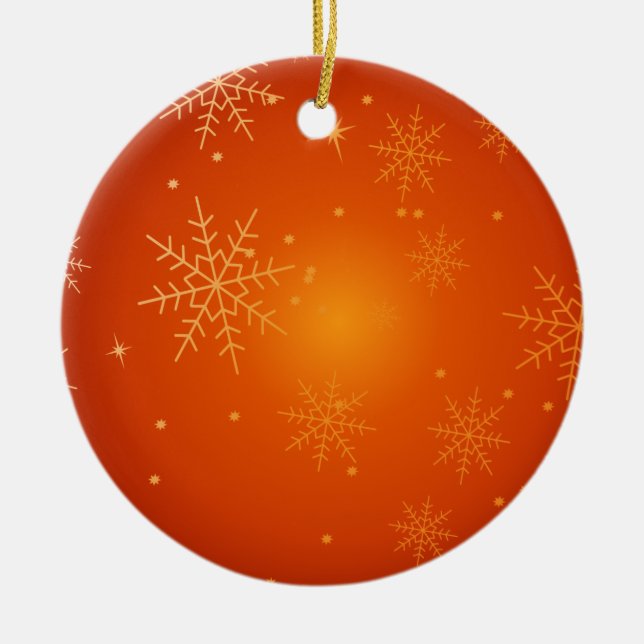 Snowflakes Ceramic Ornament (Front)