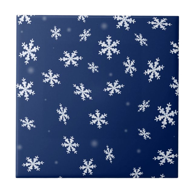 Snowflakes Ceramic Tile (Front)