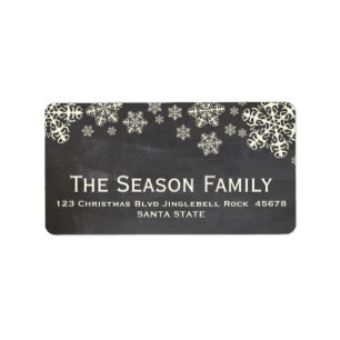 Snowflakes chalkboard address label