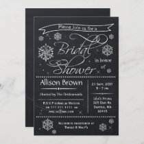 snowflakes Chalkboard Bridal shower Invitations