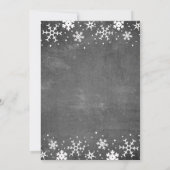 Snowflakes chalkboard winter rustic wedding invitation (Back)