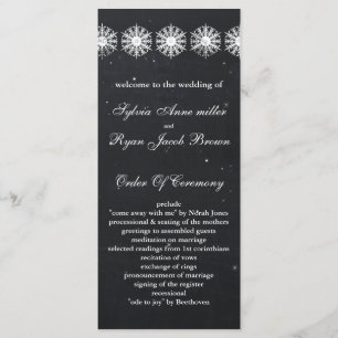 snowflakes chalkboard winter  Wedding program