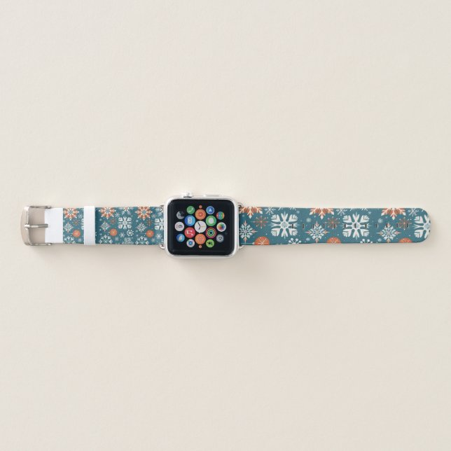 Snowflakes & Cheer Apple Watch Band (Front)