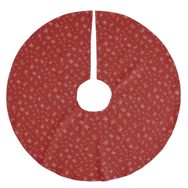 Snowflakes Christmas Brushed Polyester Tree Skirt (Front)