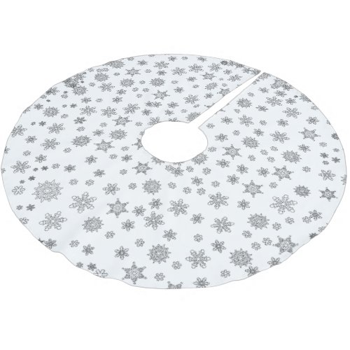 Snowflakes Christmas  Brushed Polyester Tree Skirt