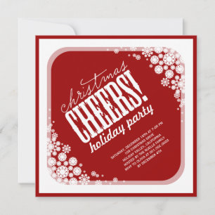 Snowflakes Christmas Cheers Classic Holiday Party Invitation