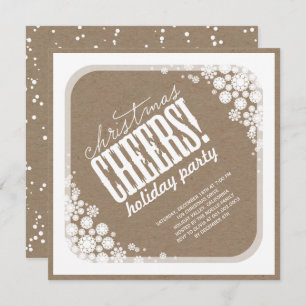 Snowflakes Christmas Cheers Holiday Party Invite