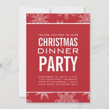 Snowflakes Christmas Dinner Party Invitation by zazzleoccasions at Zazzle