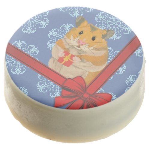 Snowflakes Christmas Hamster Chocolate Covered Oreo