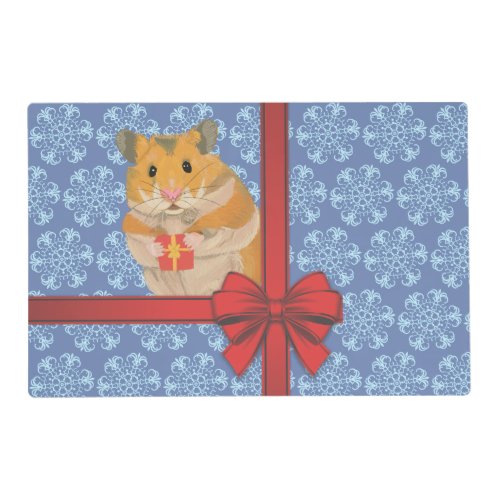 Snowflakes Christmas Hamster Placemat