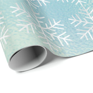 Snowflakes Christmas Holiday Blue Frozen Merry1 Wrapping Paper