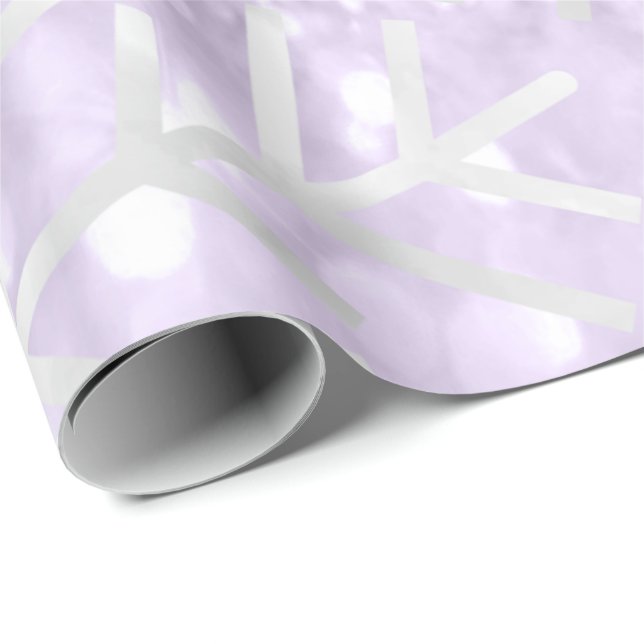 Snowflakes Christmas Holiday Gray Purple Glitter Wrapping Paper (Roll Corner)