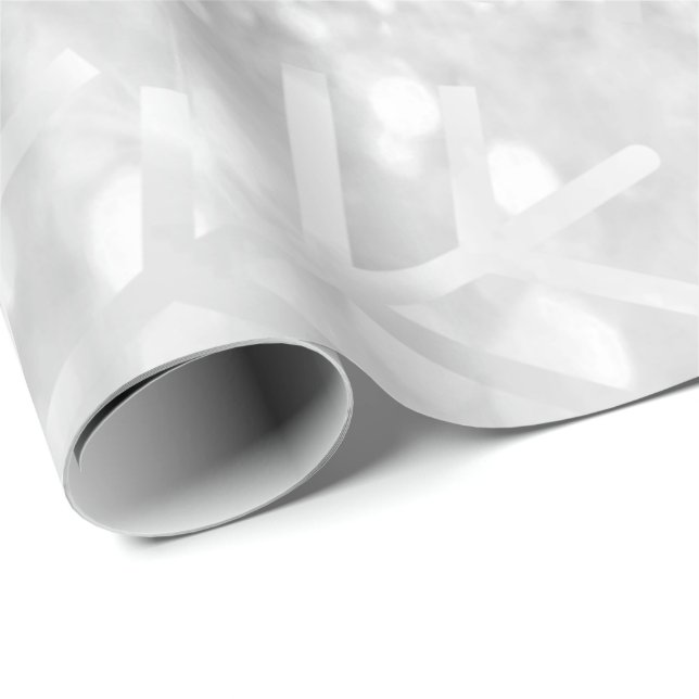 Snowflakes Christmas Holiday Gray Silver Glitter Wrapping Paper (Roll Corner)