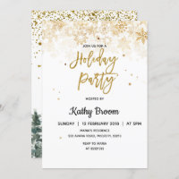 Snowflakes Christmas Holiday Party Invitation card