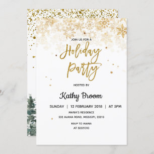 Snowflakes Christmas Holiday Party Invitation card
