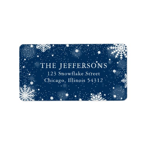 Snowflakes Christmas  Holiday Return Address Label