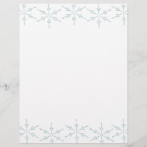 Snowflakes Christmas Letter Paper
