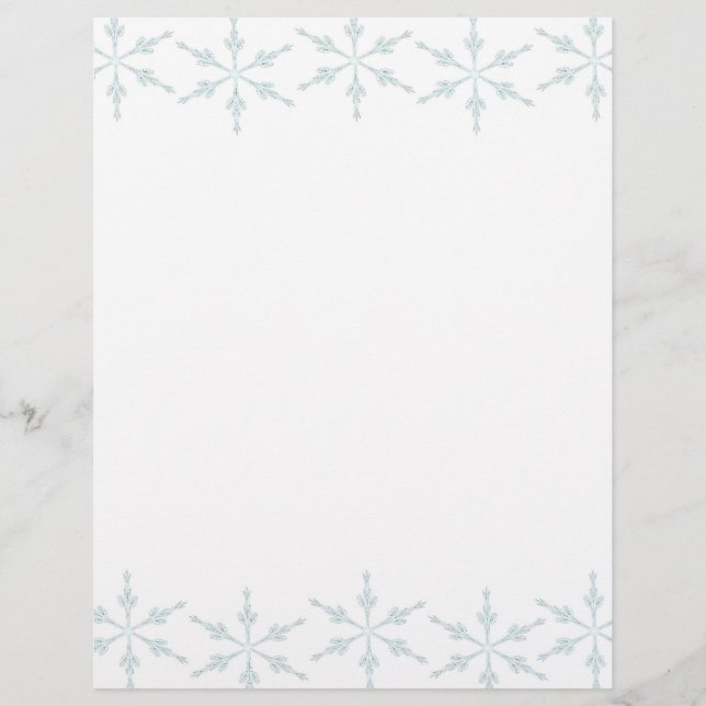 Snowflakes Christmas Letter Paper (Front)