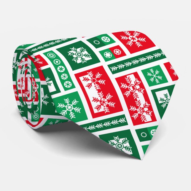 Snowflakes Christmas Neck Tie (Rolled)