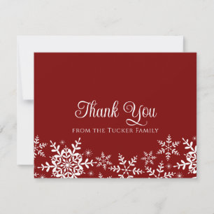 Snowflakes Christmas or Winter Thank You Card