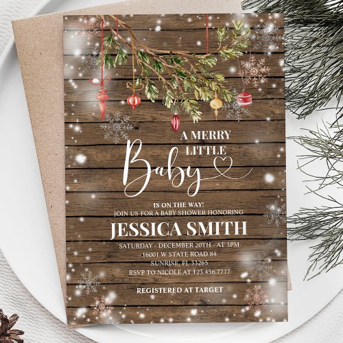 Snowflakes Christmas Ornament Holiday Party Invitation