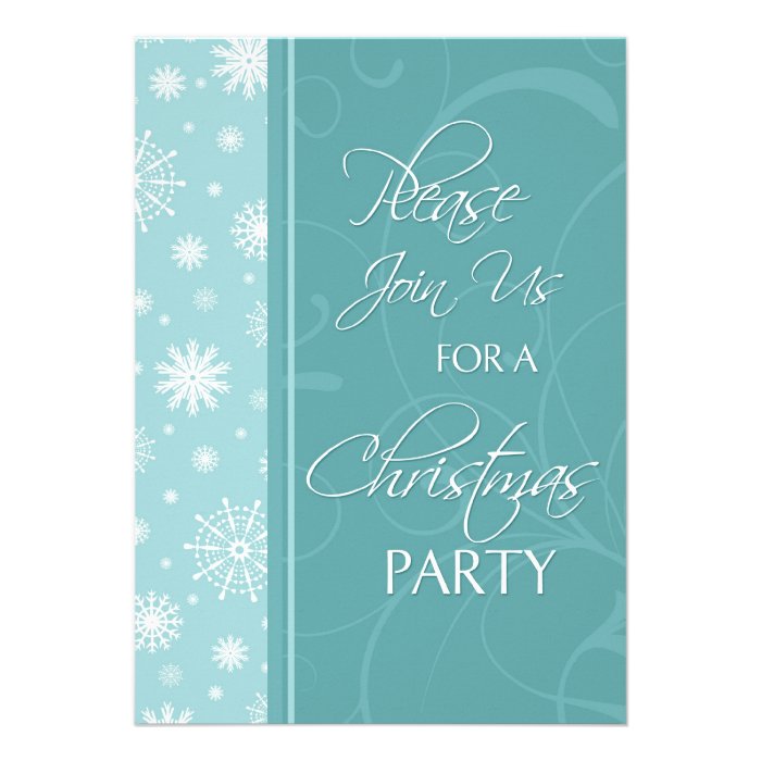 Snowflakes Christmas Party Invitation Card