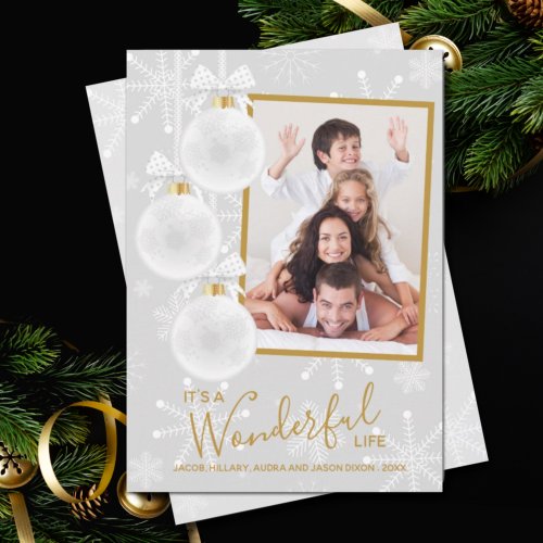 Snowflakes Christmas Photo Holiday Card