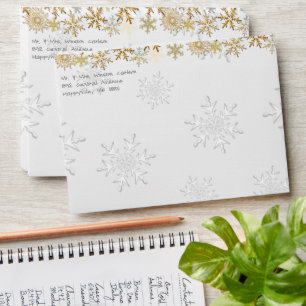 Snowflakes Christmas Saying Decorated Envelope