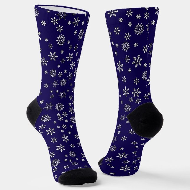 Snowflakes Christmas Socks (Angled)