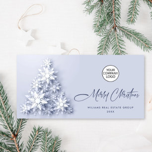 Snowflakes Christmas Tree Corporate Greeting Holiday Card