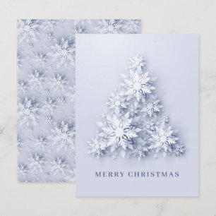 Snowflakes Christmas Tree Greeting Holiday Card