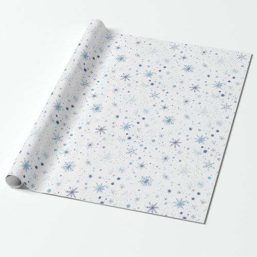 Snowflakes Dance Elegant Light Wrapping Paper 