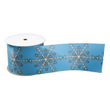 Snowflakes Design in Silver White and Blue