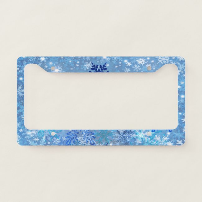 Snowflakes Design License Plate Frame