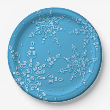 Snowflakes Dinner Plate by angelworks at Zazzle