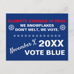 Snowflakes Don't Melt, We Vote Blue 2026 Election Postcard