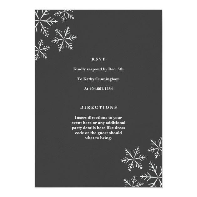 Snowflakes Faux Foil Holiday Party Invitation