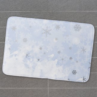 Snowflakes faux metal on baby blue pastel color