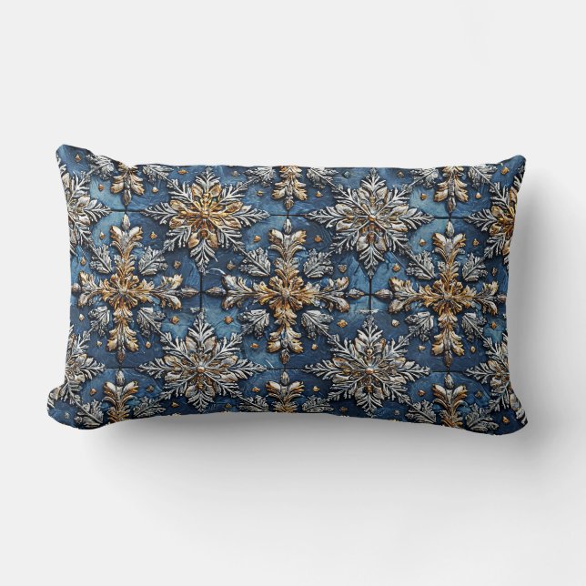 ❄️ Snowflakes Festive Winter Home Decor Lumbar Pillow (Front)